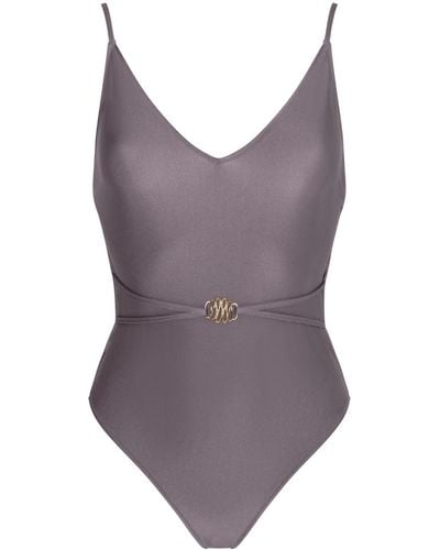 BonBon Lingerie Siren Deep Plunge Swimsuit - Purple