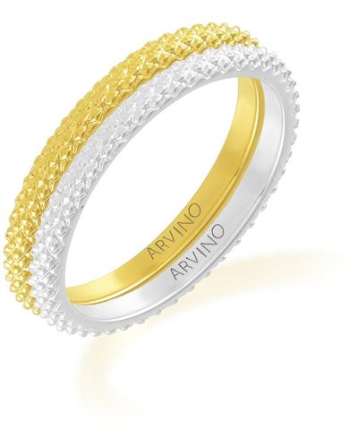Arvino Textured Thin Band Water Proof & Allergy Proof - Metallic
