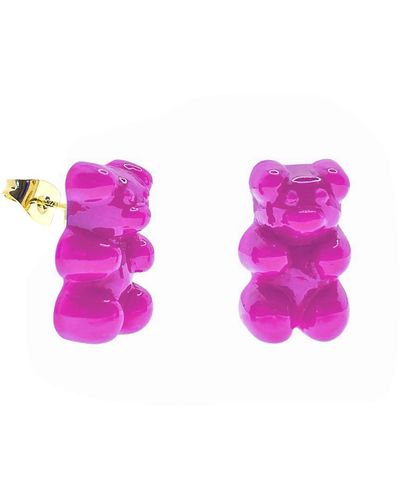 Ninemoo Gummy Bear Ear Stud Earrings - Purple