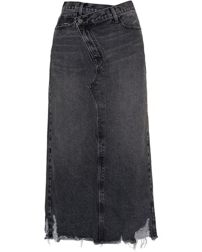 NOEND Jackie Cross Over Maxi Skirt In Atlantic - Gray