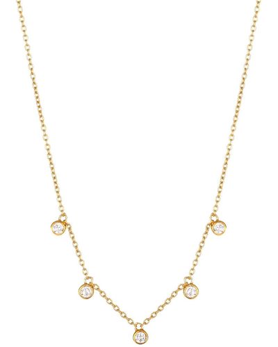 SEOL + GOLD 22ct Vermeil Tiny Bezel Cz Drops Necklace - Metallic