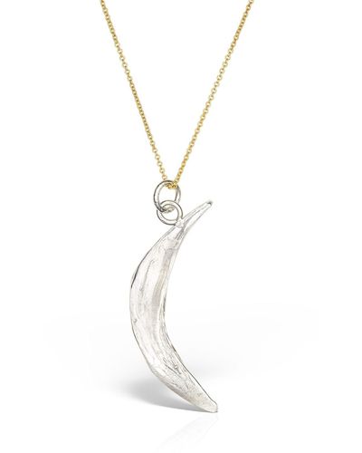 Madeleine Crescent Moon Necklace - Metallic