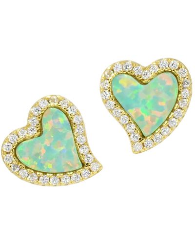 KAMARIA Amore Heart Stud Earrings - Green