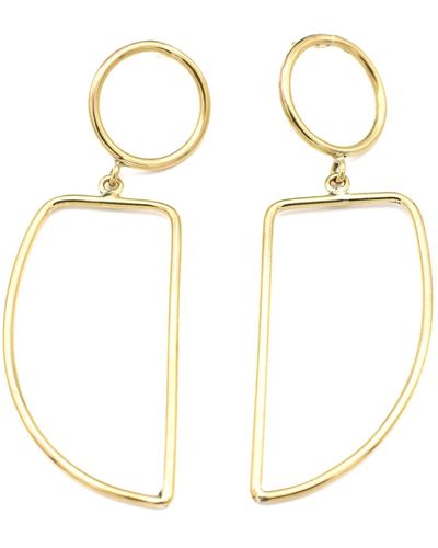 Lala Salama Geometric Circle Earrings - Metallic