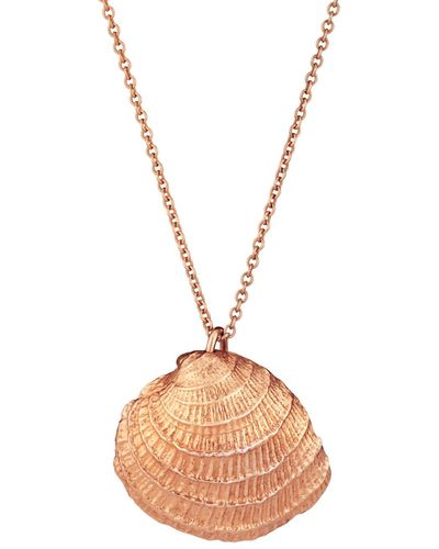 Posh Totty Designs Rose Gold Plated Clam Shell Necklace - Metallic