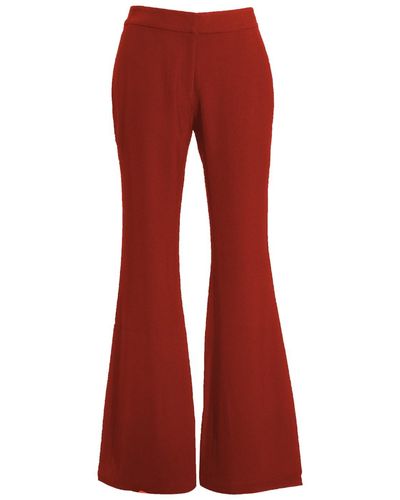 Smart and Joy Flare Long Trousers - Red
