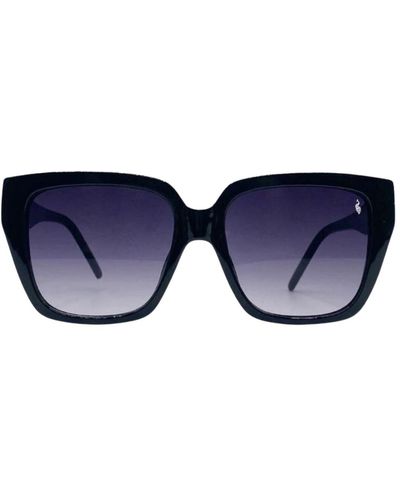 Hortons England The Burford Oversized Sunglasses - Blue