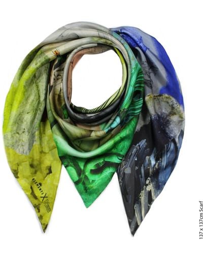 Klements Natural History / Mineral Silk Scarf - Green