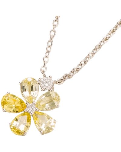 Juvetti Florea Necklace In Yellow Sapphire & Diamond - Metallic