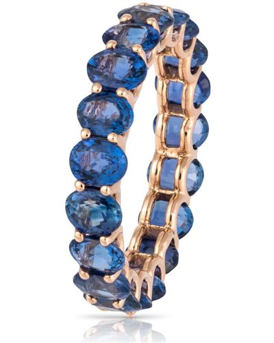 770 Fine Jewelry Oval Shape Blue Sapphire Eternity Ring