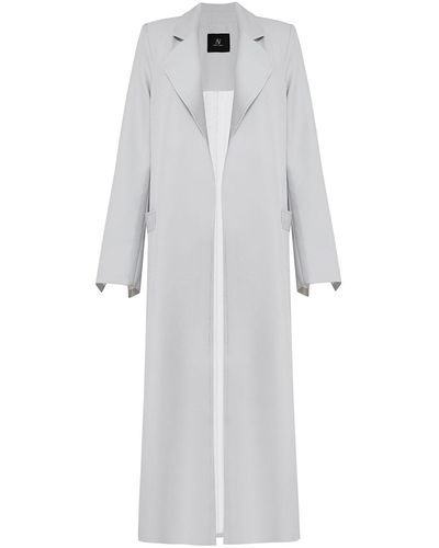 Audrey Vallens Venus Crepe Tailored Trench - Gray