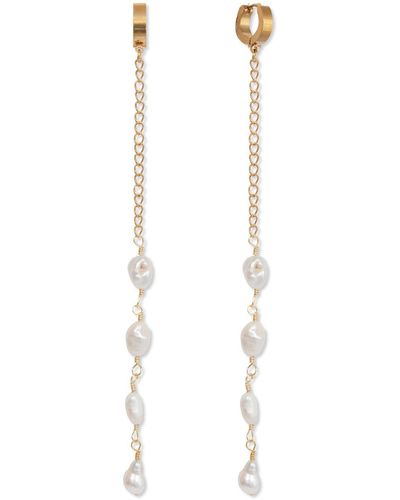 A Weathered Penny Genesis Pearl Hoops - White