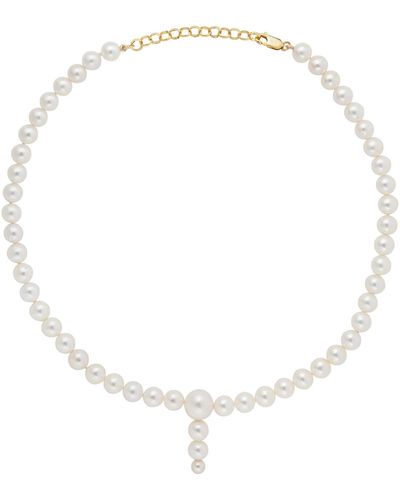 Ora Pearls Pluvia Round Pearl Necklace - Metallic