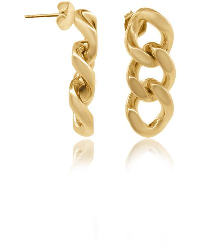 VIEA Kyra Thick Cuban Link Chain Earrings - Metallic