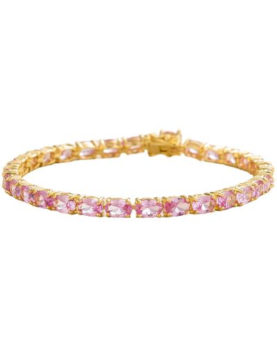 Juvetti Salto Gold Tennis Bracelet In Pink Sapphire - Metallic