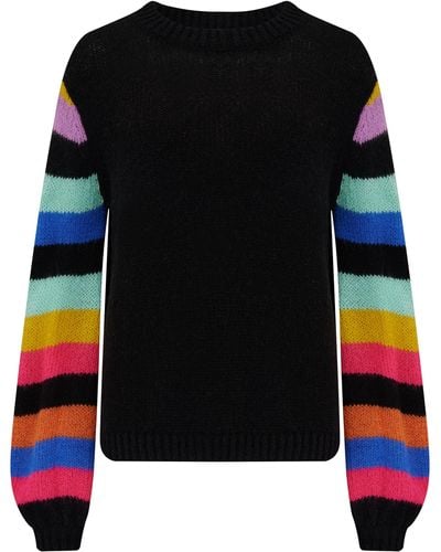 Sugarhill Essie Jumper , Rainbow Sleeves - Black