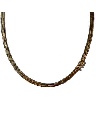 Babaloo Initial Letter Personalized Herringbone Chain - Metallic