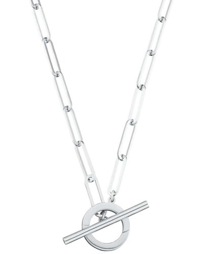 Lily Charmed Sterling Long Link Charm Collector Necklace - Metallic