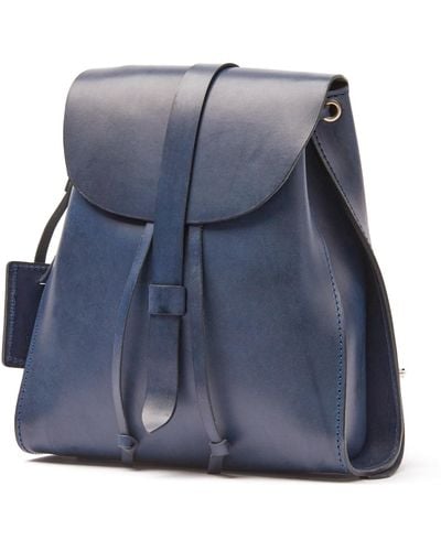 THE DUST COMPANY Leather Backpack Tribeca Collection - Blue