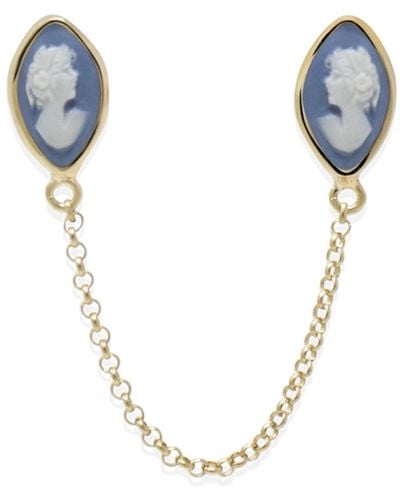 Vintouch Italy Little Lovelies Gold-plated Sky Blue Cameo Single Earring