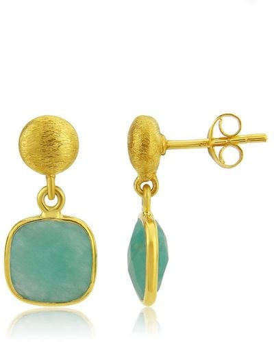 Auree Iseo Amazonite & Gold Vermeil Earrings - Metallic