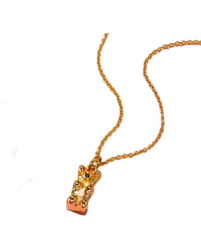 Posh Totty Designs Gold Plated Gummy Bear Charm Necklace - Metallic
