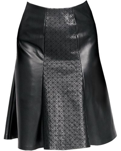 Maison Bogomil Flared Leather Skirt - Black