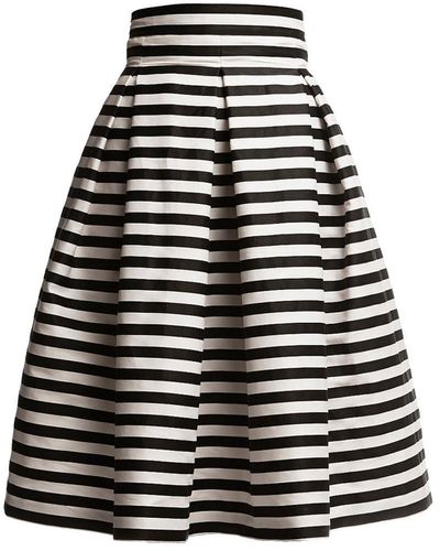 Rumour London Amalfi Striped Midi Skirt Black & White