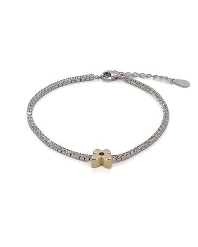 Ebru Jewelry Gold Butterfly Diamond Tennis Bracelet - Metallic