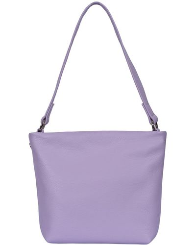 Owen Barry Leather Shoulder Bag Cookie - Purple