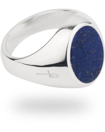 Phira London Jamestown Lapis Lazuli Oval Stone Ring - Metallic