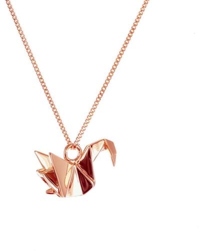 Origami Jewellery Mini Swan Necklace - Metallic