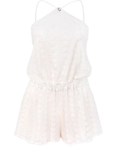 blonde gone rogue Desert Dreams Playsuit, Upcycled Cotton, In Lace - White