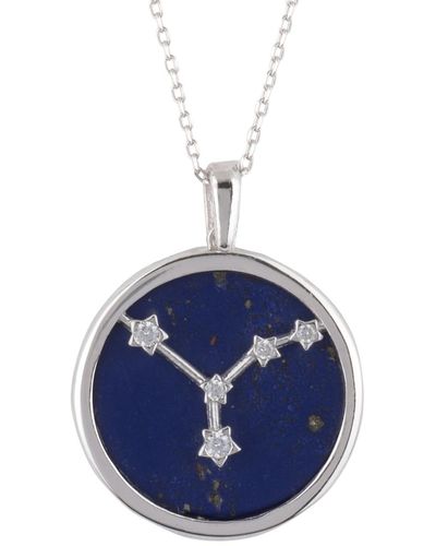 LÁTELITA London Zodiac Lapis Lazuli Gemstone Star Constellation Pendant Necklace Silver Cancer - Multicolor