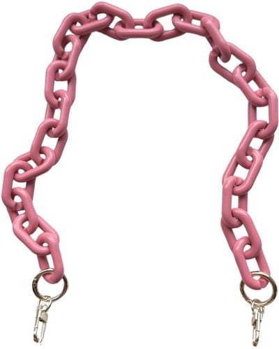 CLOSET REHAB Chain Link Short Acrylic Purse Strap In Dusty Mauve - Red