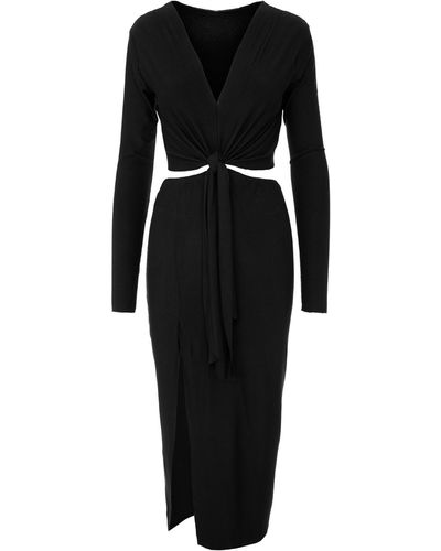 Framboise Camila Midi Cotton Dress - Black