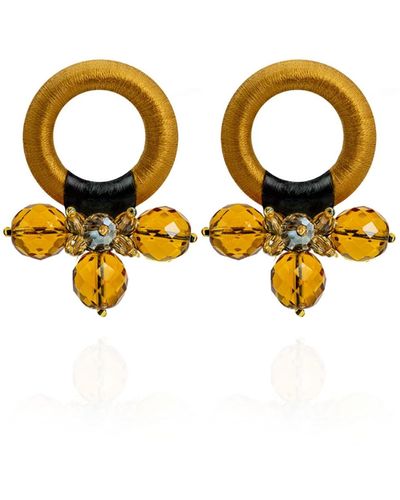 Saule Label Saulė Earrings In Amber Cognac - Metallic