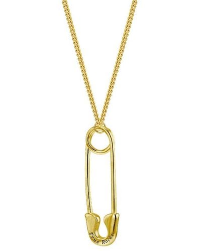 True Rocks Safety Pin Necklace Small Gold - Metallic