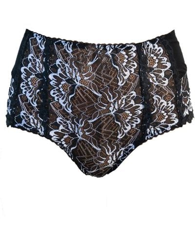 Carol Coelho Kyoto Tulle & Lace High-waisted Brazilian Panty - Black
