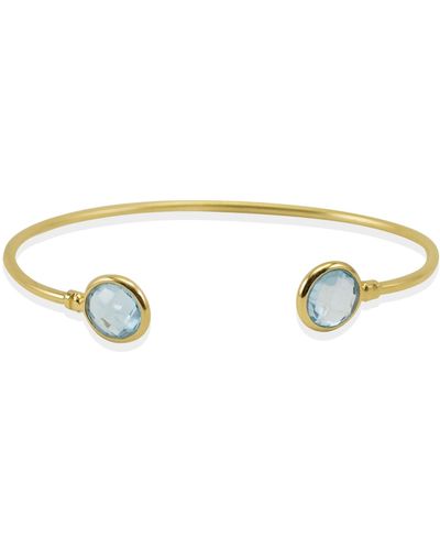 Vintouch Italy Brio Sky Blue Topaz Gold Vermeil Cuff Bracelet - Metallic