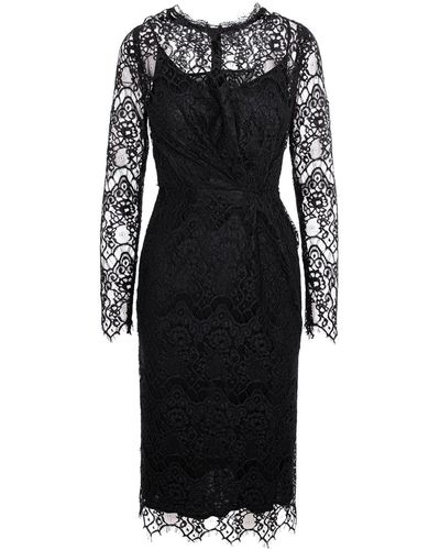 Framboise Lima Midi Lace Dress - Black