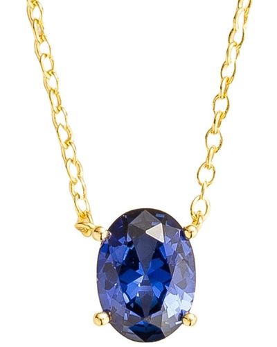 Juvetti Ova Gold Necklace Set With Blue Sapphire
