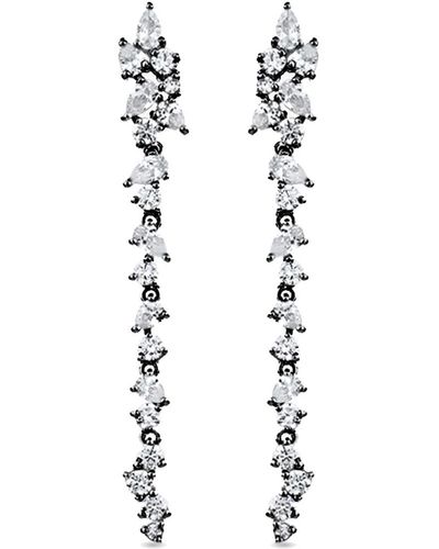 SALLY SKOUFIS Renewed Earrings With Made White Diamonds In Black Rhodium