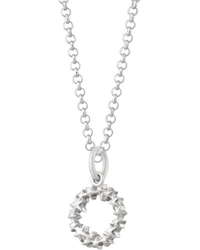 Lily Charmed Sterling Circle Star Cluster Necklace - Metallic