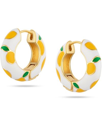 Arctic Fox & Co. Lemon Gold Ceramic Hoop Earrings - Metallic