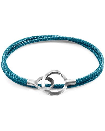 Anchor and Crew Ocean Montrose Silver & Rope Bracelet - Blue
