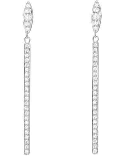 KAMARIA Candlestick Dangle Earrings With Crystals - Metallic