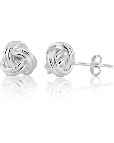 Auree Onslow Sterling Double Knot Stud Earrings - Metallic