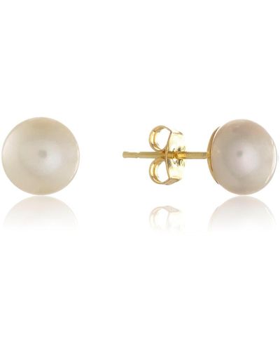 Auree Thurloe White Pearl & 9ct Gold Stud Earrings