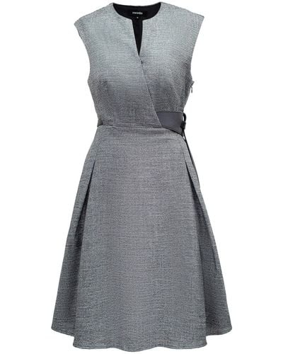 Smart and Joy Trapeze Dress With Cross -effect - Gray